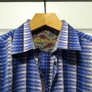 ROBERT GRAHAM MENS NEW BLUE 100%COTTON LONG SLEEVE CASUAL SHIRT SIZE: XL
